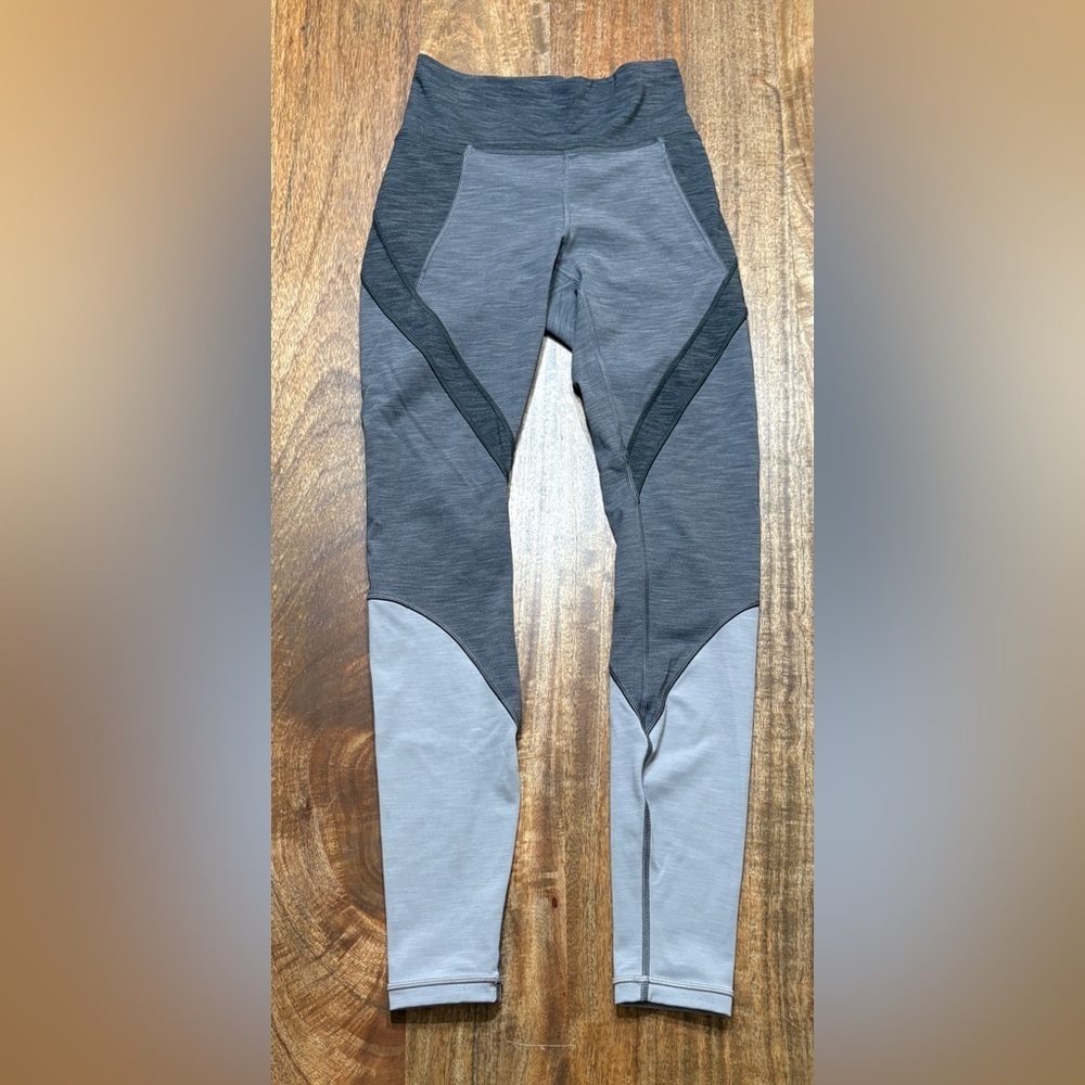 Lululemon Womens Early Extension HR Tight Heathered Black Titanium Gray Size 4
